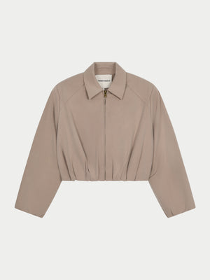 BALLOON HEM SMART JACKET - BEIGE
