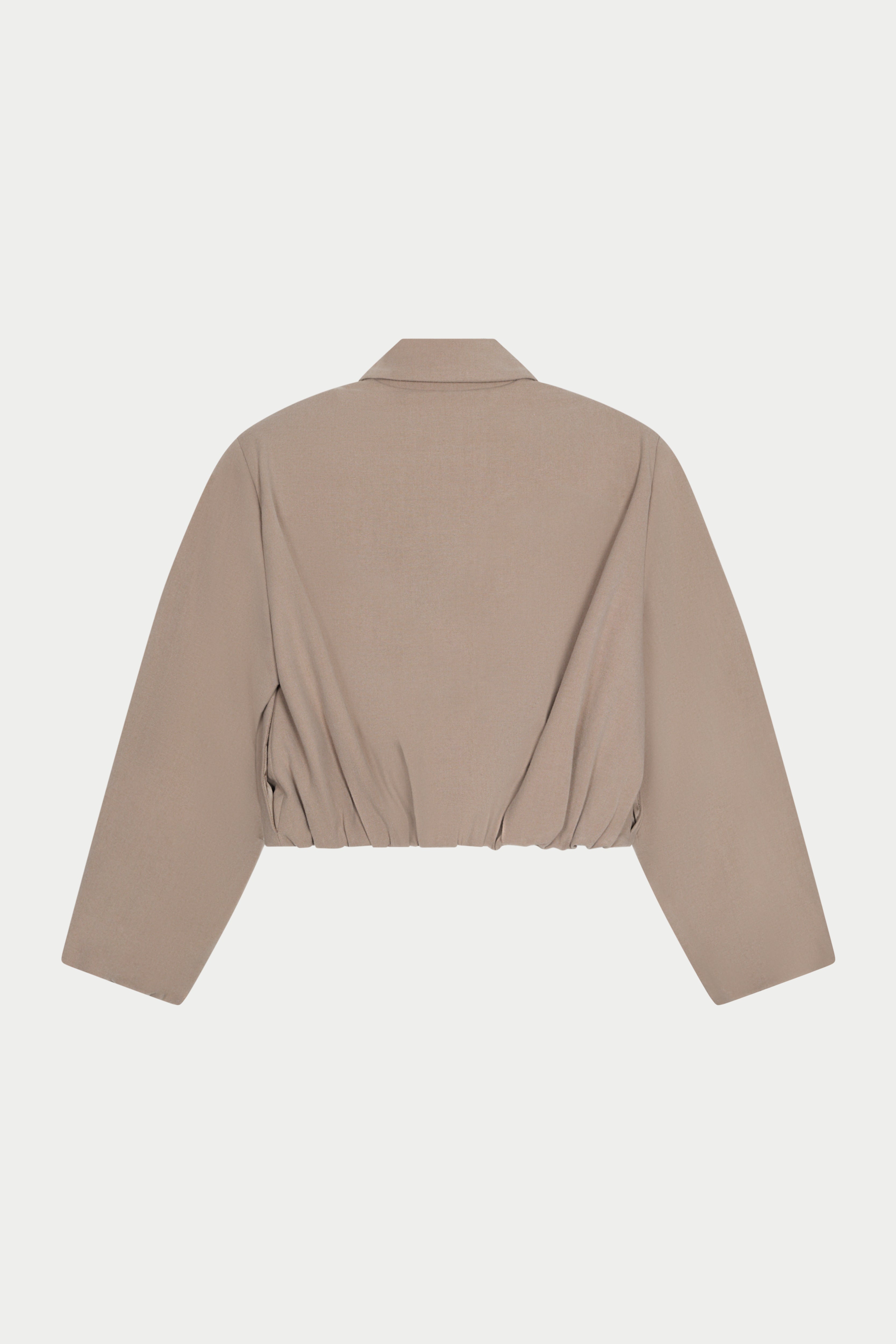 BALLOON HEM SMART JACKET - BEIGE