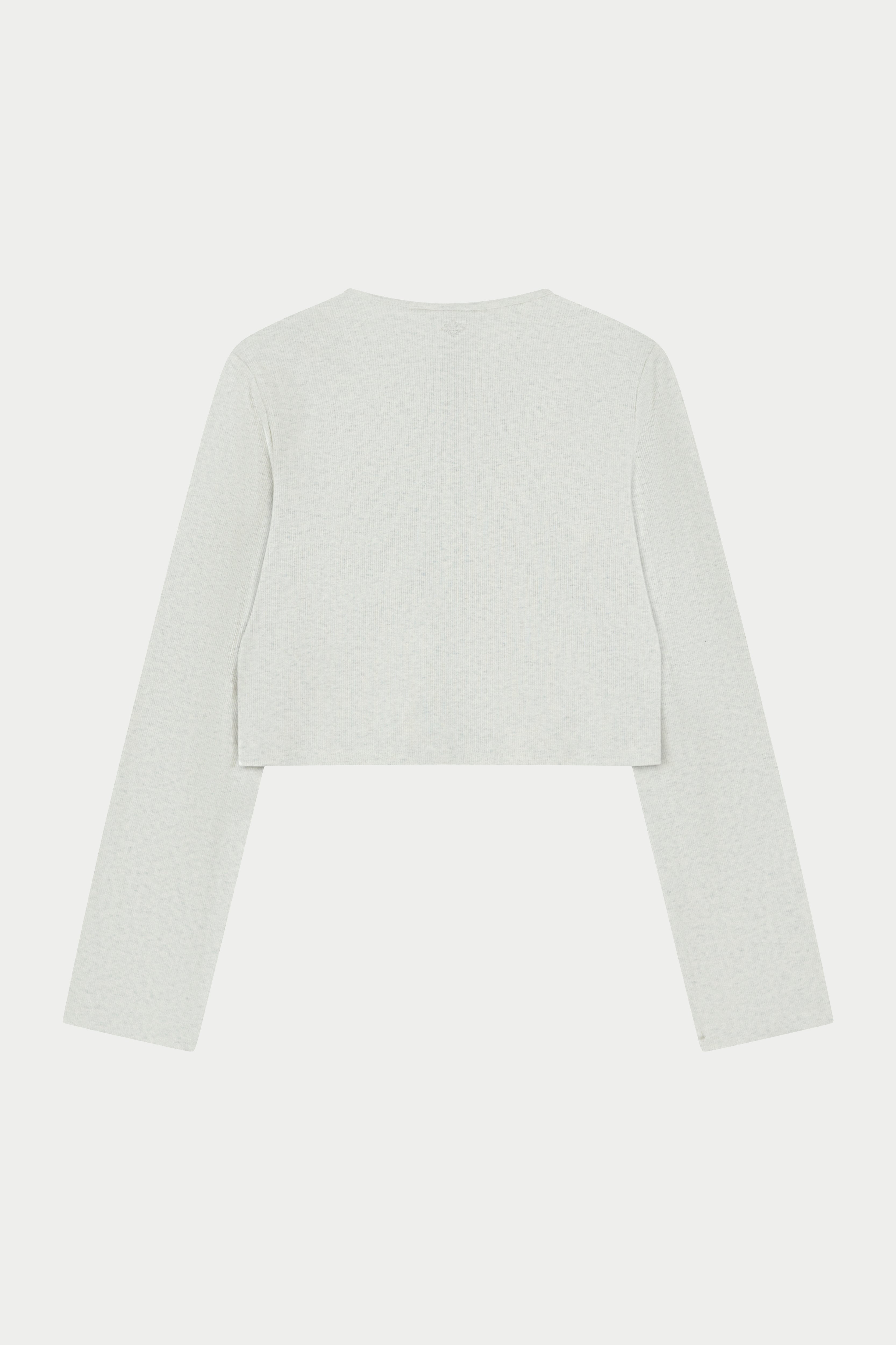 RIBBED BUTTON THROUGH TOP - GREY