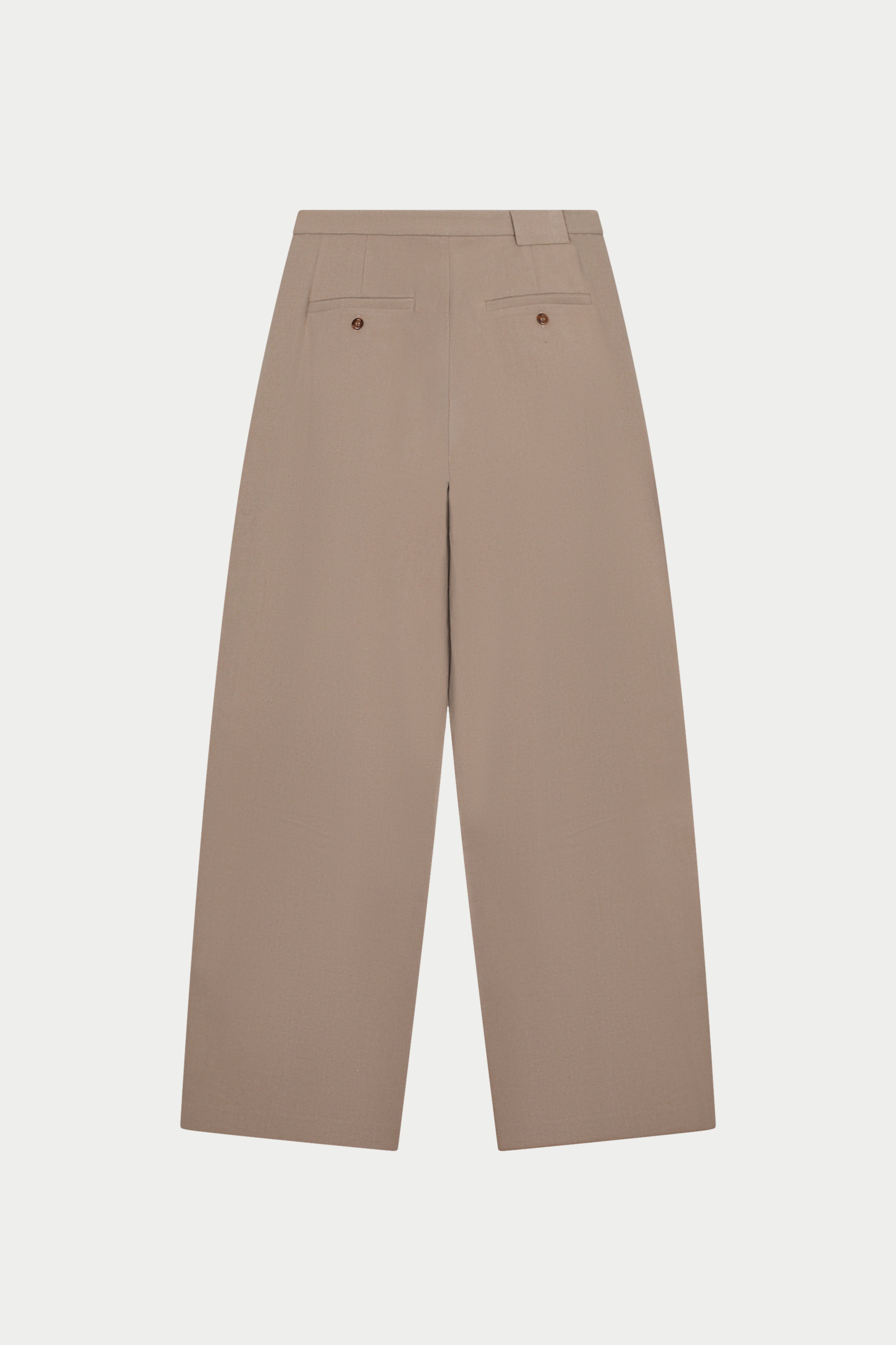 BARREL LEG SMART TROUSERS - BEIGE