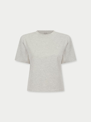 SHOULDER PAD T-SHIRT - GREY MARL
