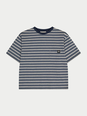 STRIPE POCKET SHORT SLEEVE T-SHIRT - NAVY