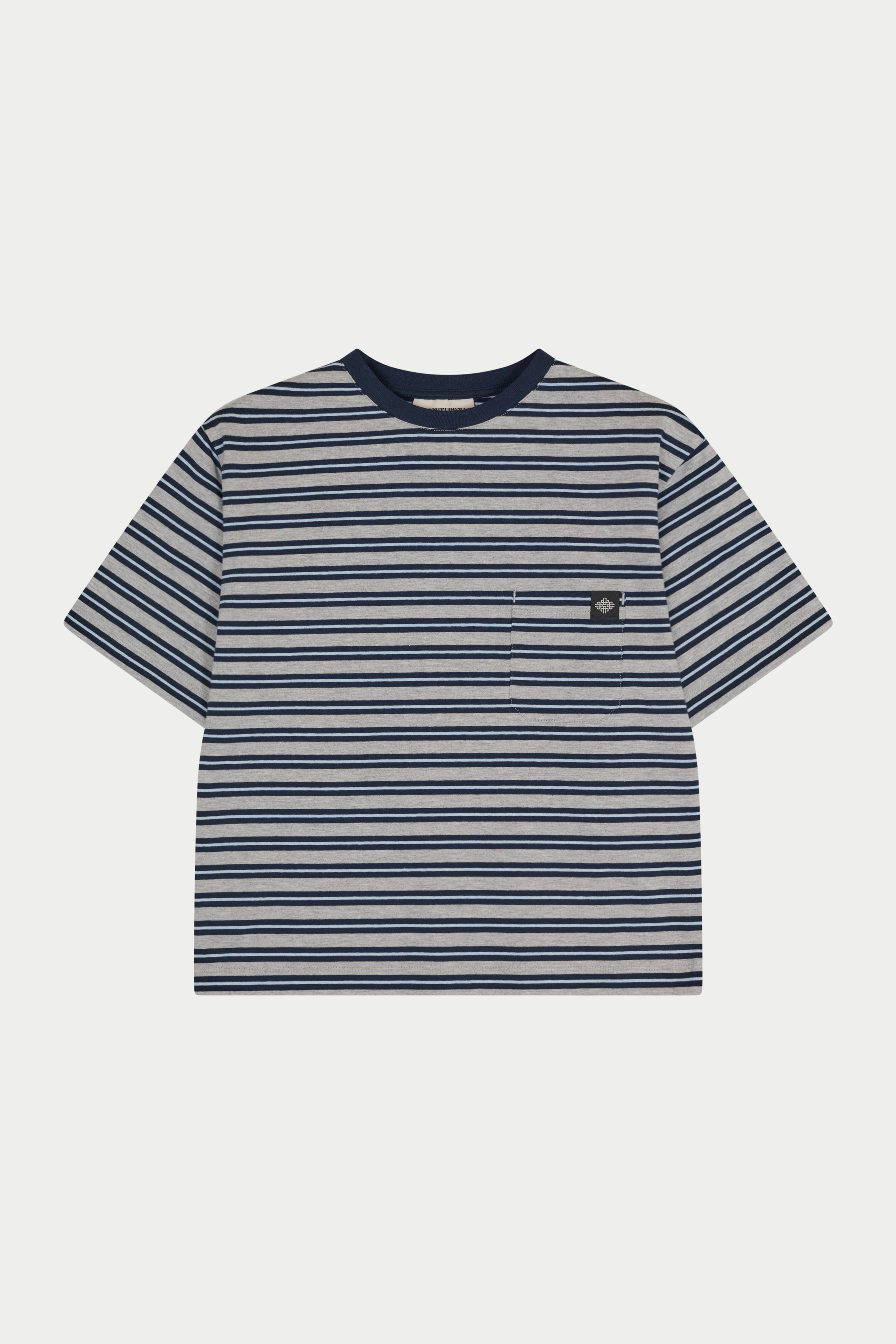 STRIPE POCKET SHORT SLEEVE T-SHIRT - NAVY