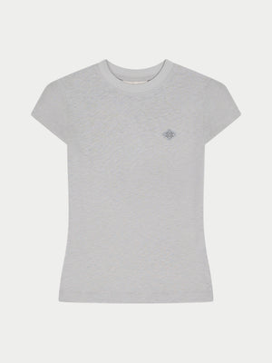 MARL SLUB CAP SLEEVE BABY TEE - GREY