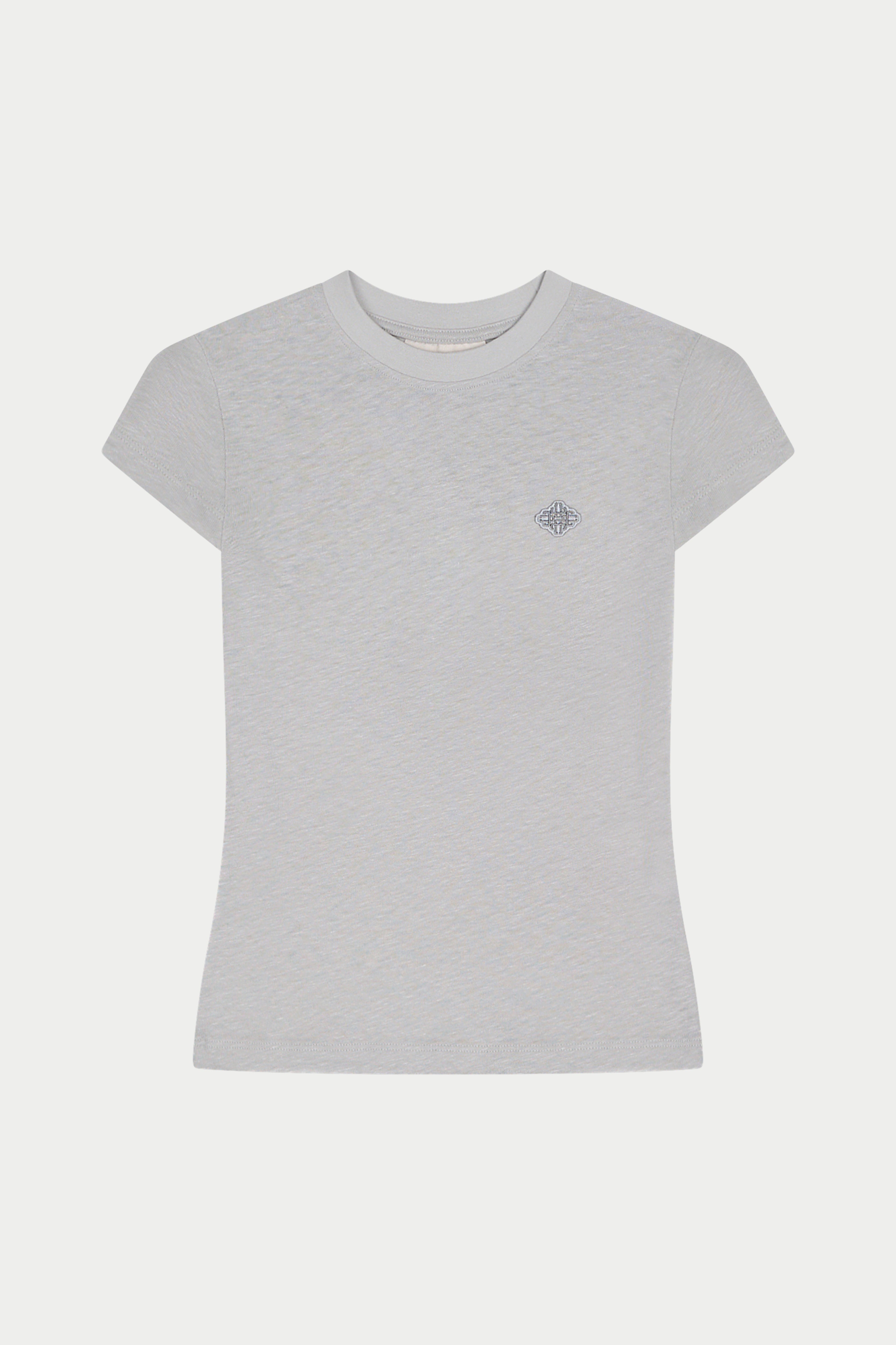 MARL SLUB CAP SLEEVE BABY TEE - GREY