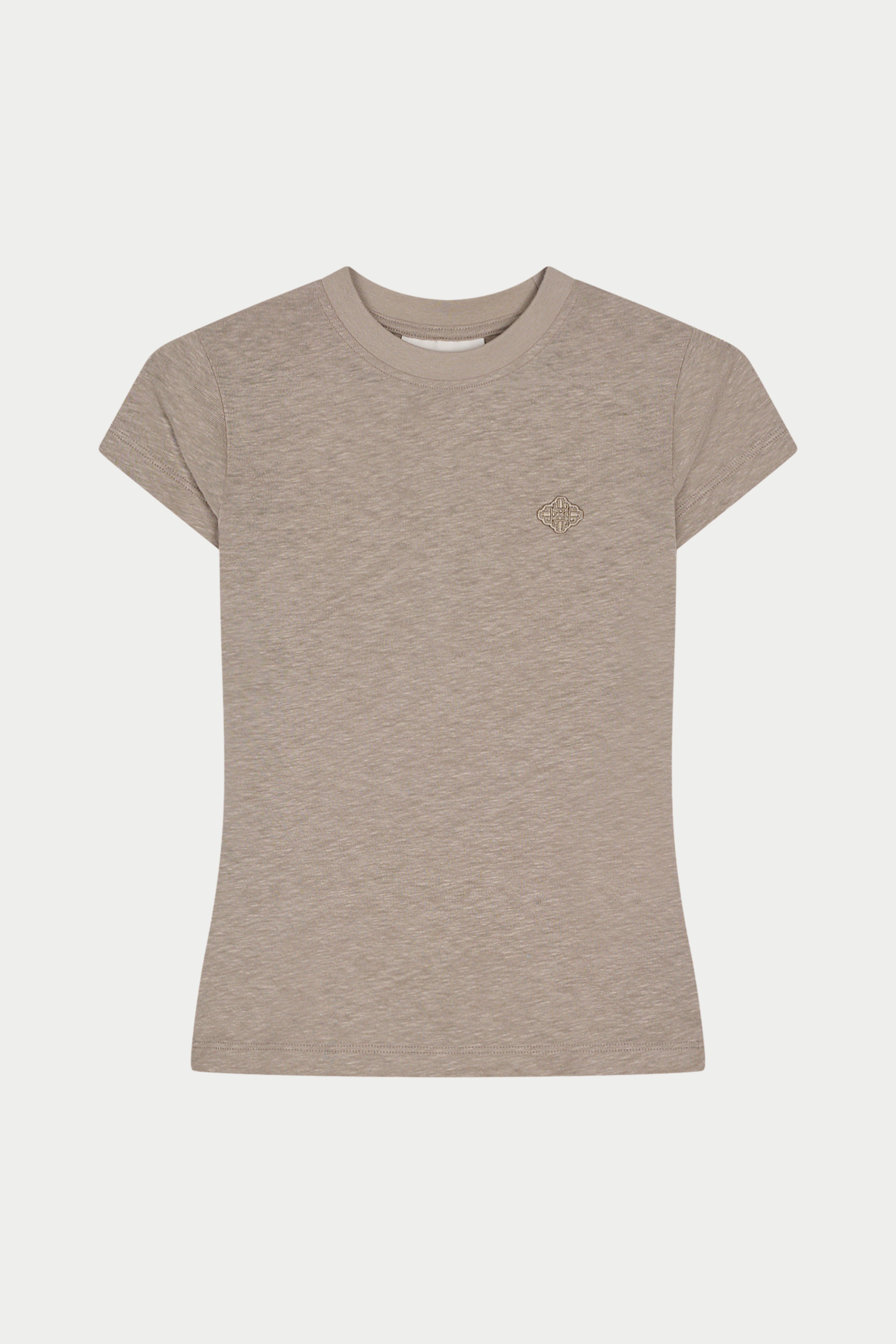 MARL SLUB CAP SLEEVE BABY TEE - MUSHROOM