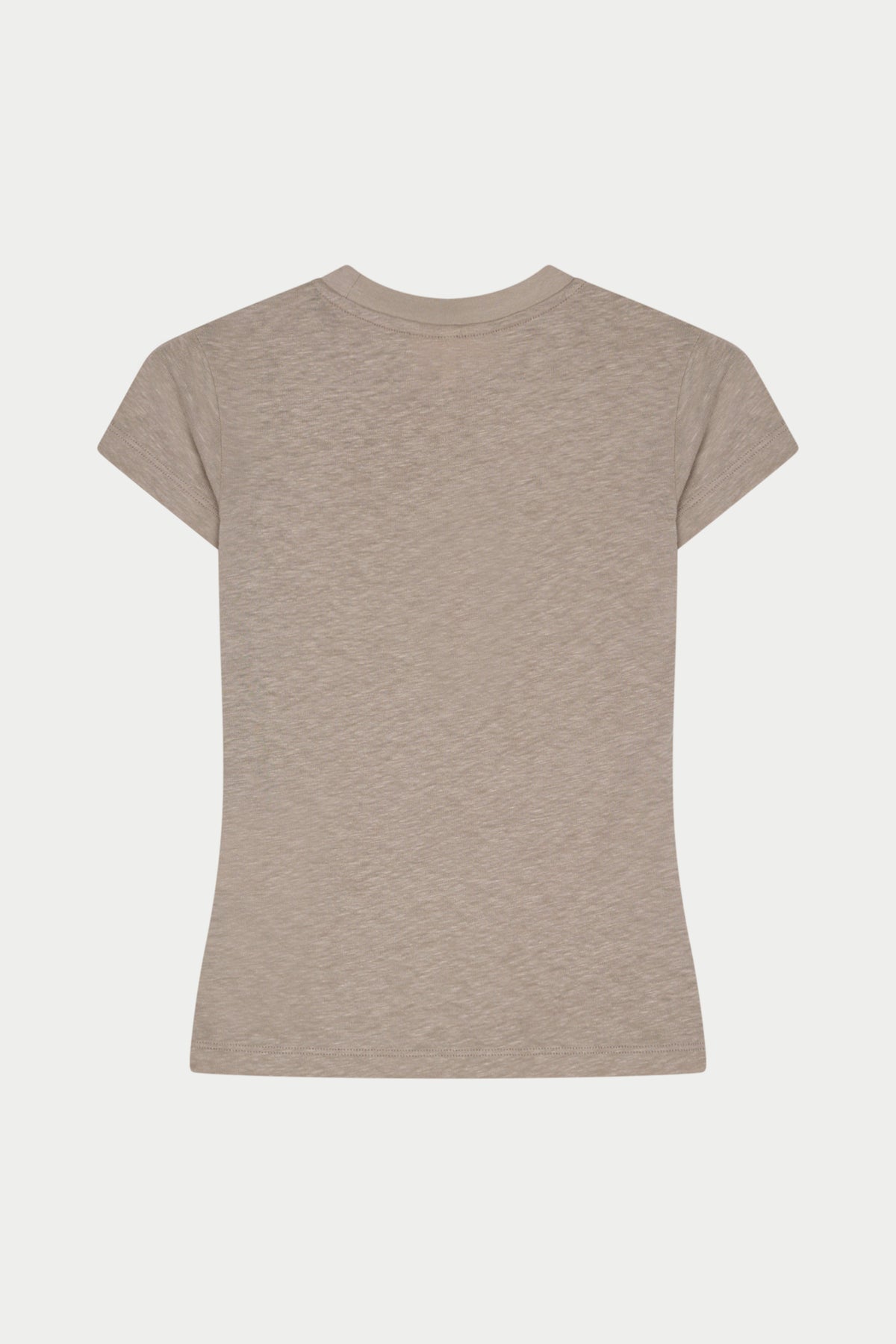 MARL SLUB CAP SLEEVE BABY TEE - MUSHROOM