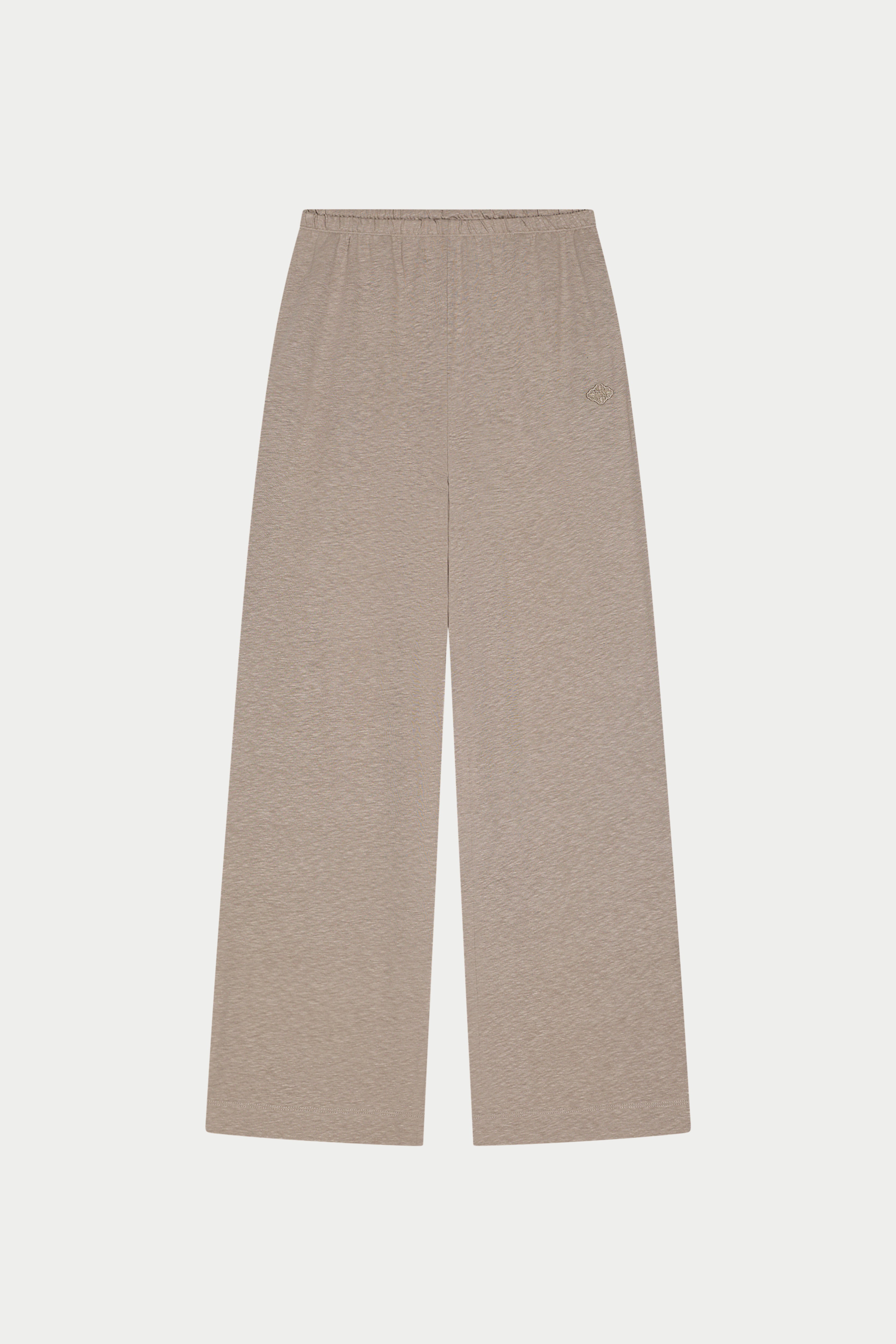MARL SLUB WIDE LEG JOGGERS - MUSHROOM