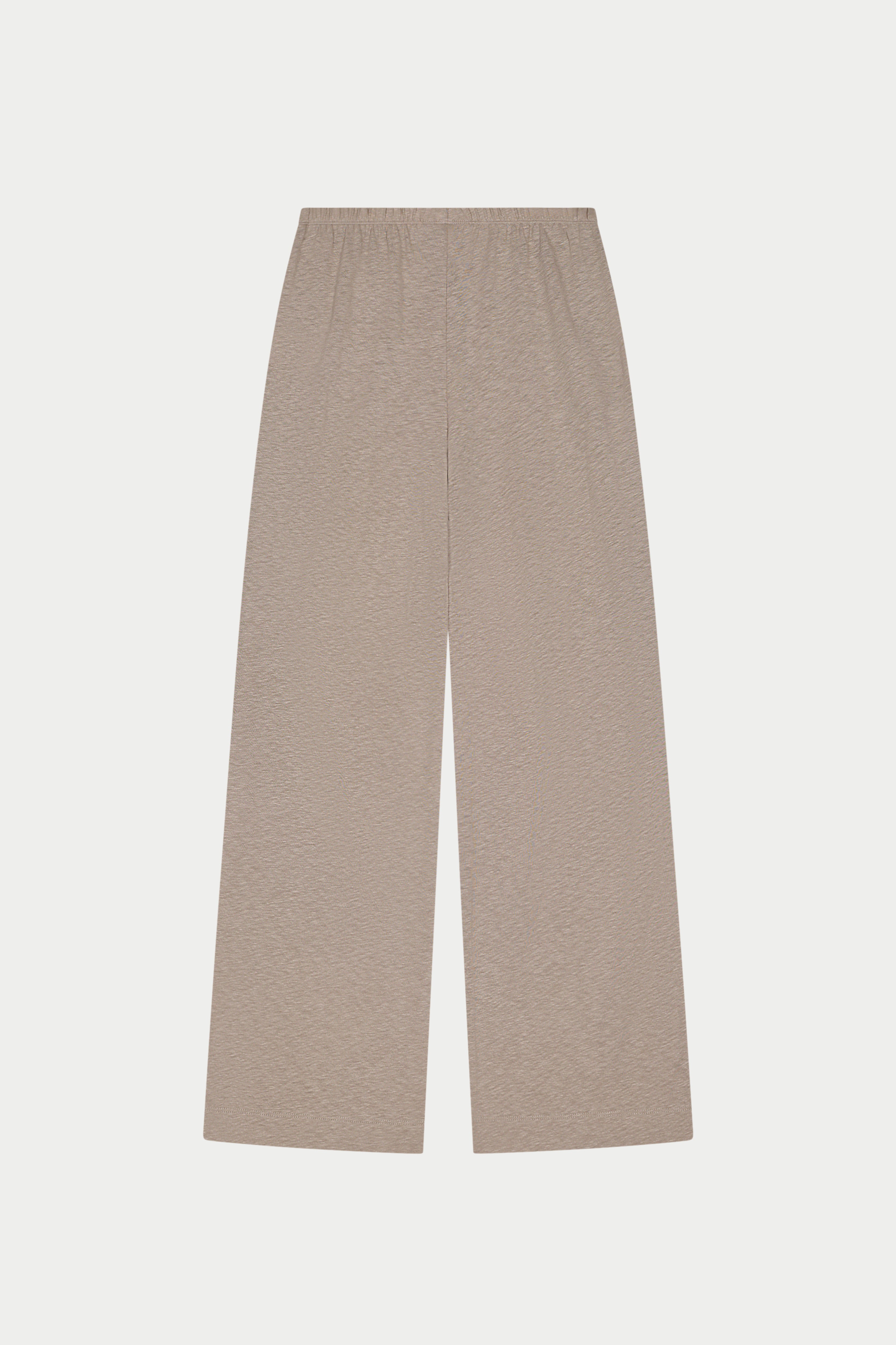 MARL SLUB WIDE LEG JOGGERS - MUSHROOM
