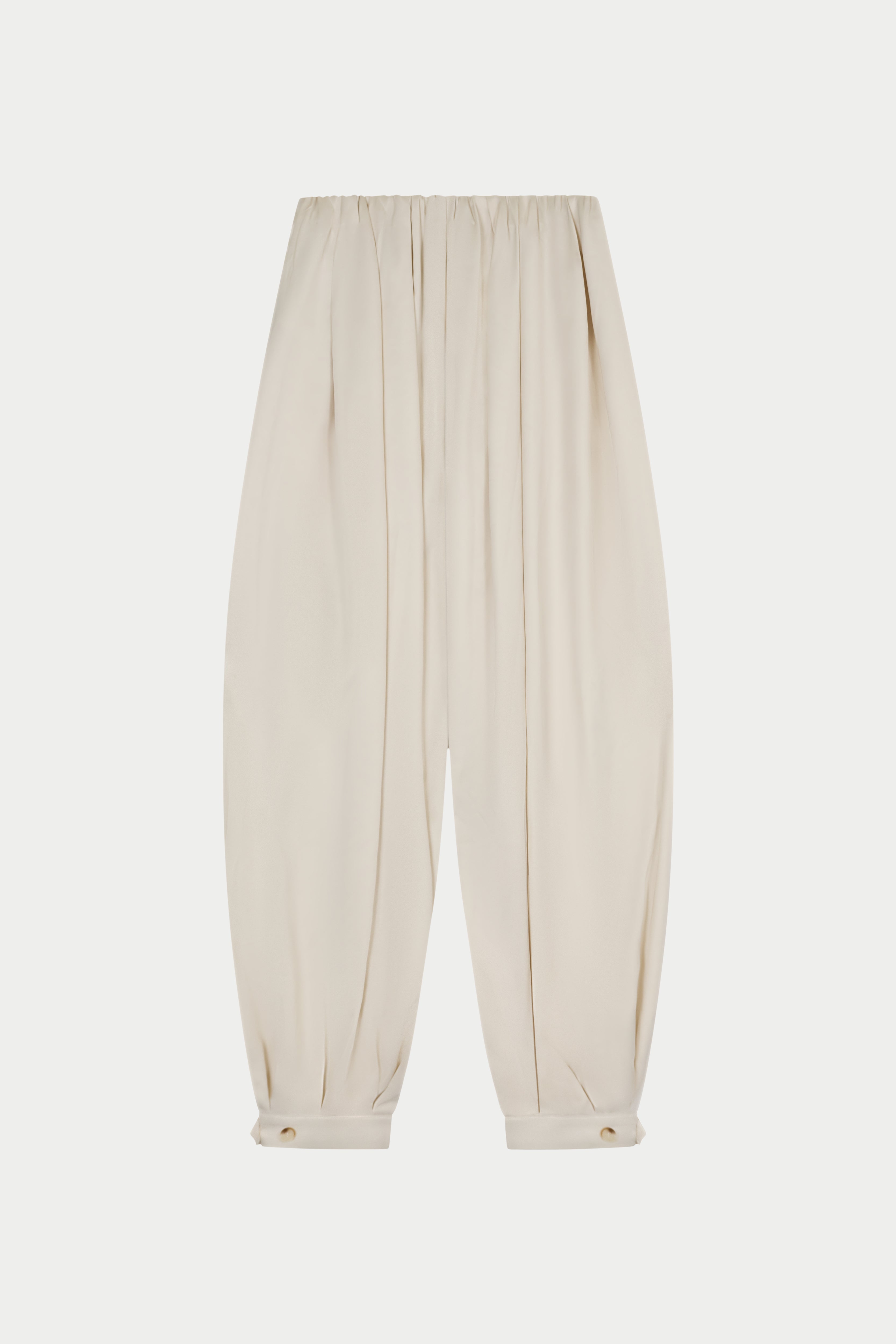 SATIN GATHERED BALLOON TROUSERS - IVORY