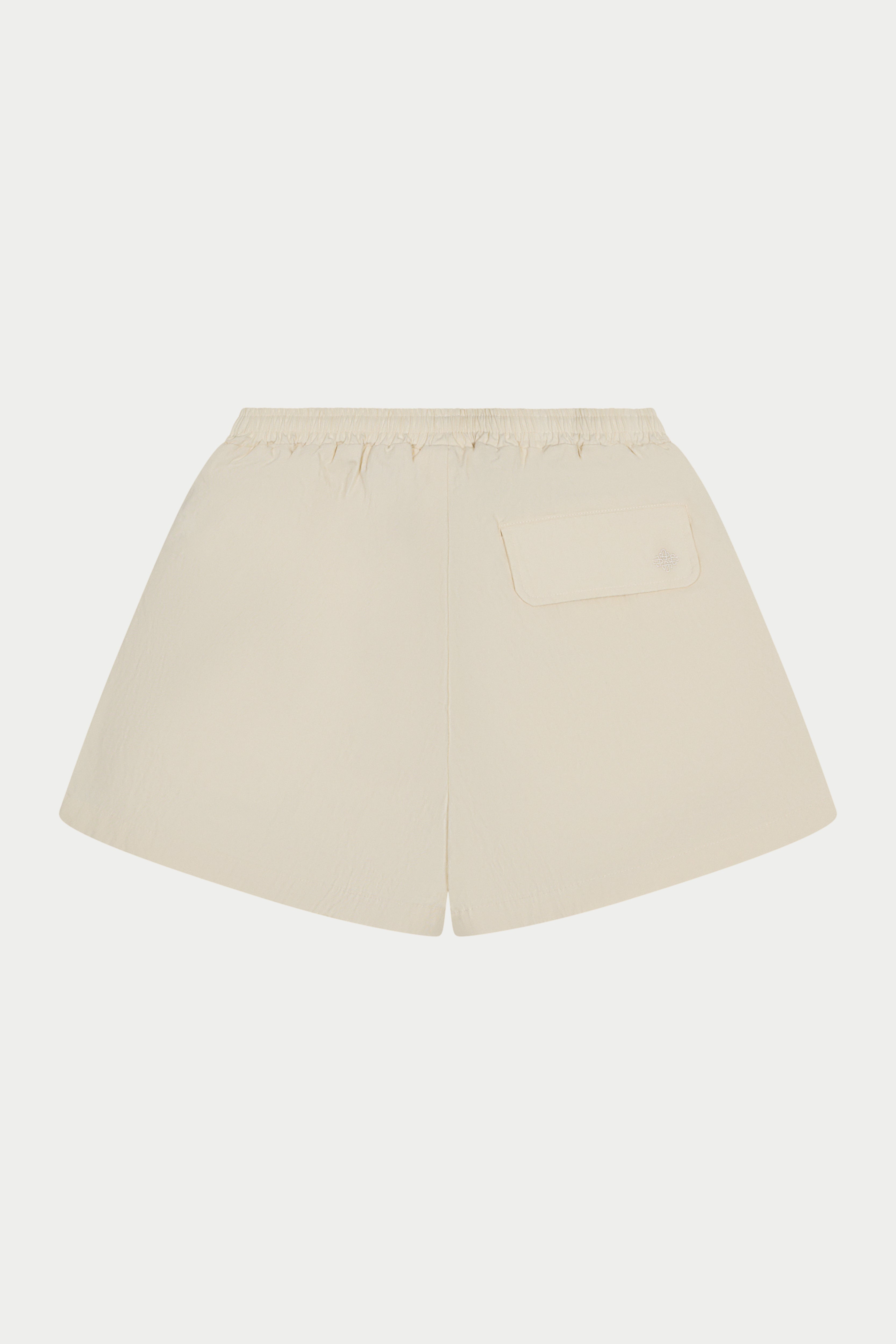 SHELL ELASTICATED SHORTS - ECRU