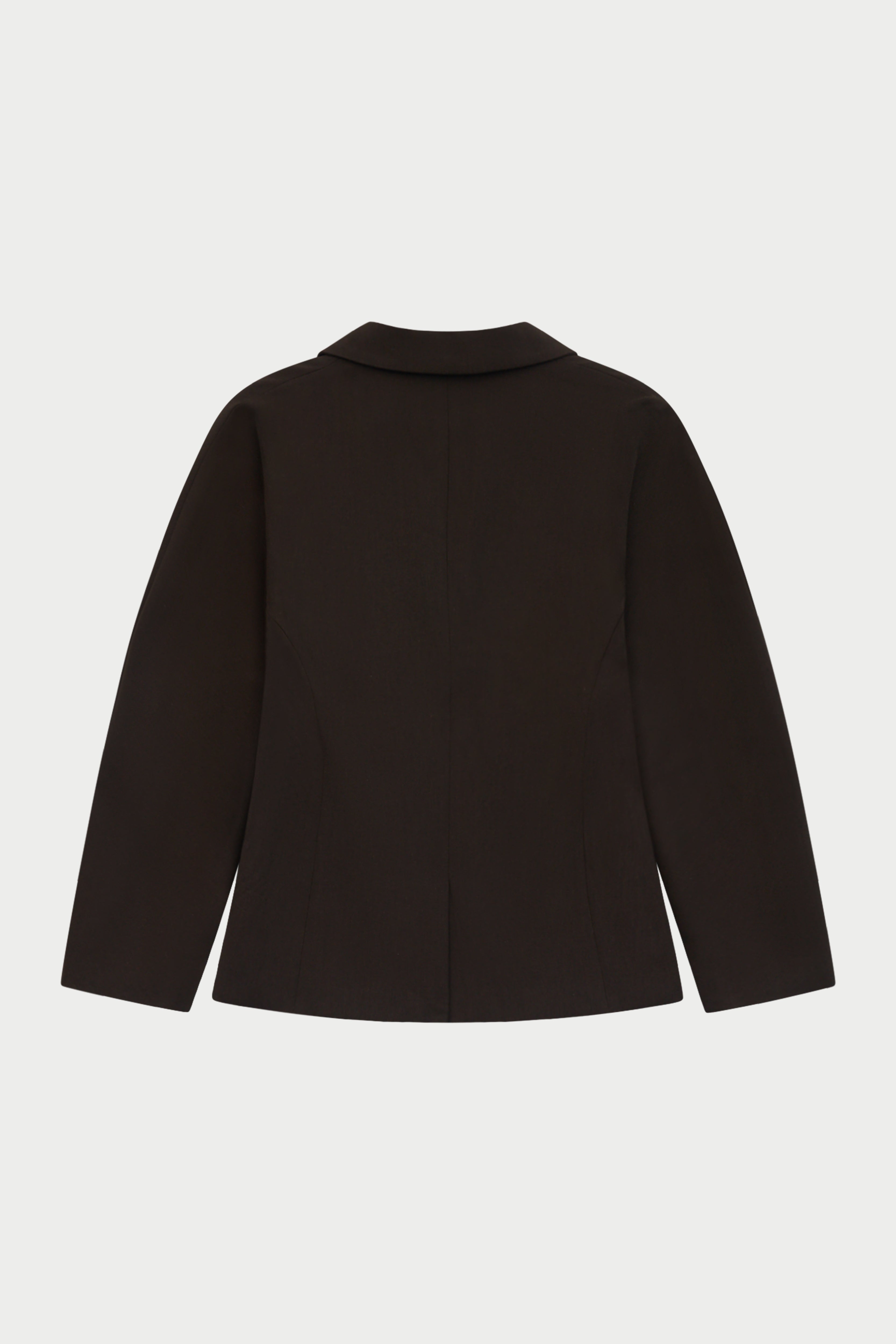 CINCHED WAIST BLAZER - CHOCOLATE