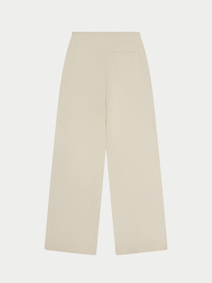 TOWELLING RELAXED FIT PANTS - WHITE