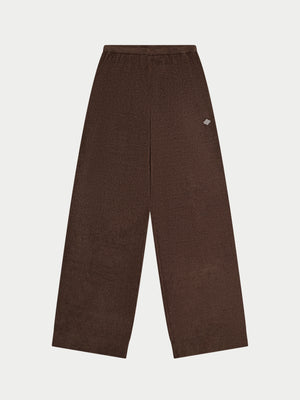 TOWELLING RELAXED FIT PANTS - CHOCOLATE