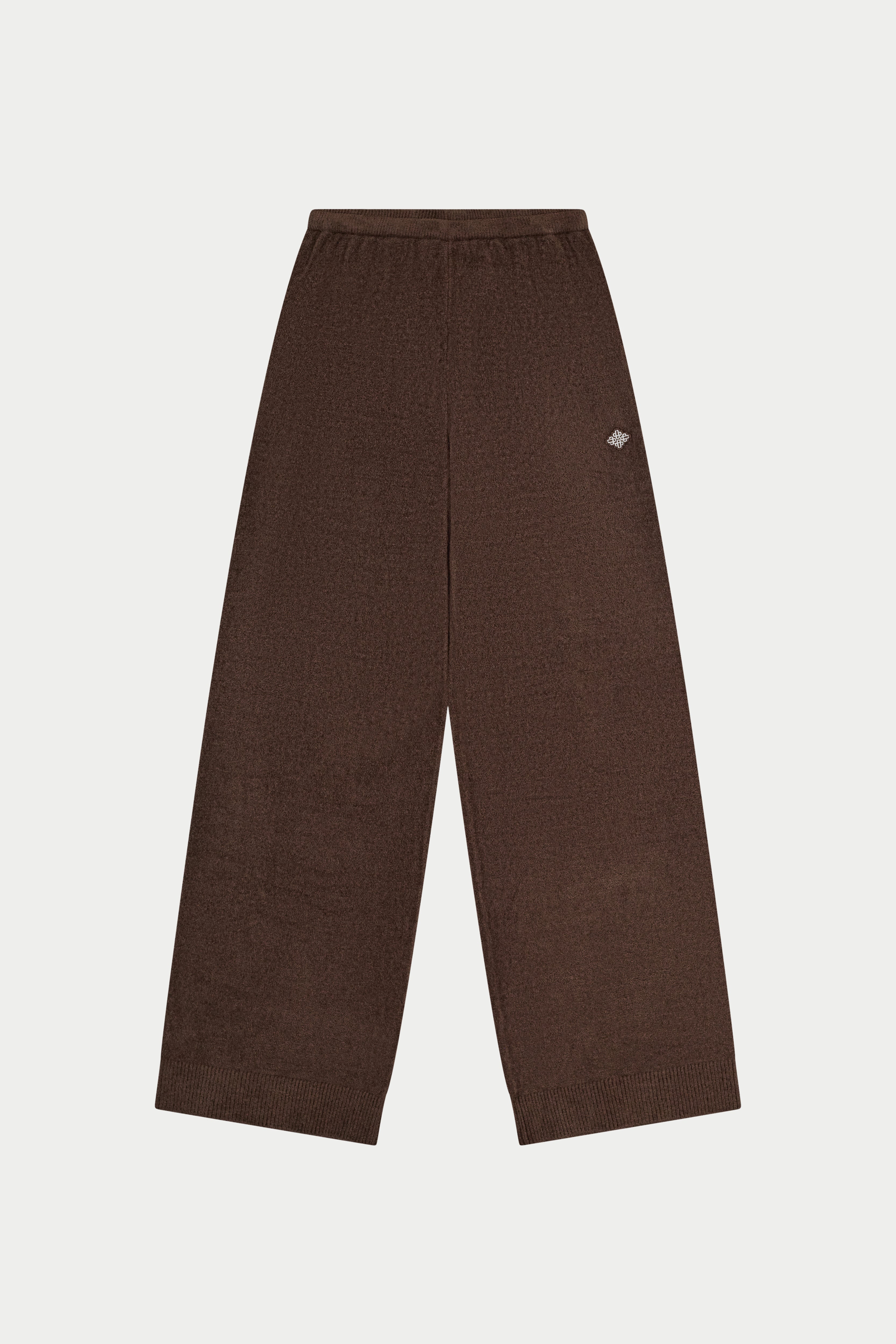 TOWELLING RELAXED FIT PANTS - CHOCOLATE