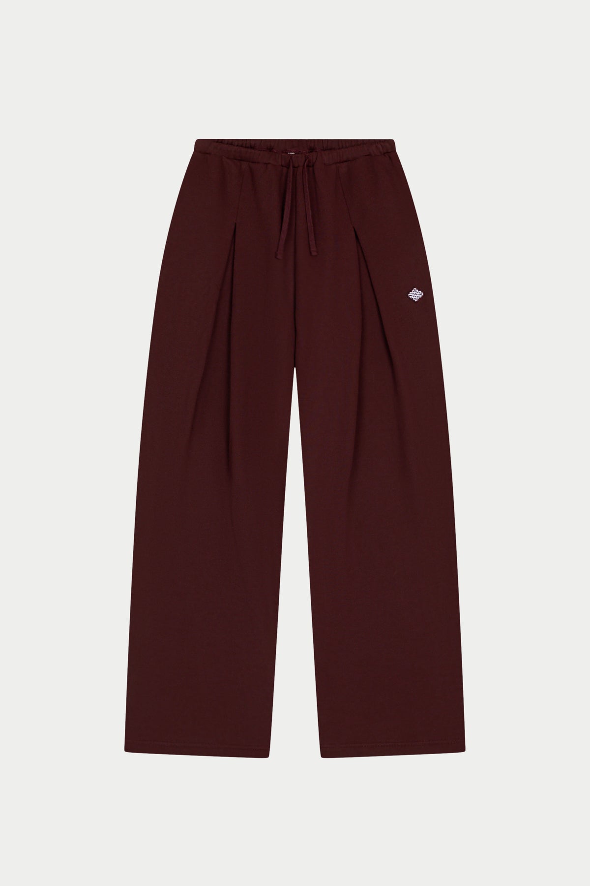 PLEAT DETAIL WIDE LEG JOGGERS - CHOCOLATE