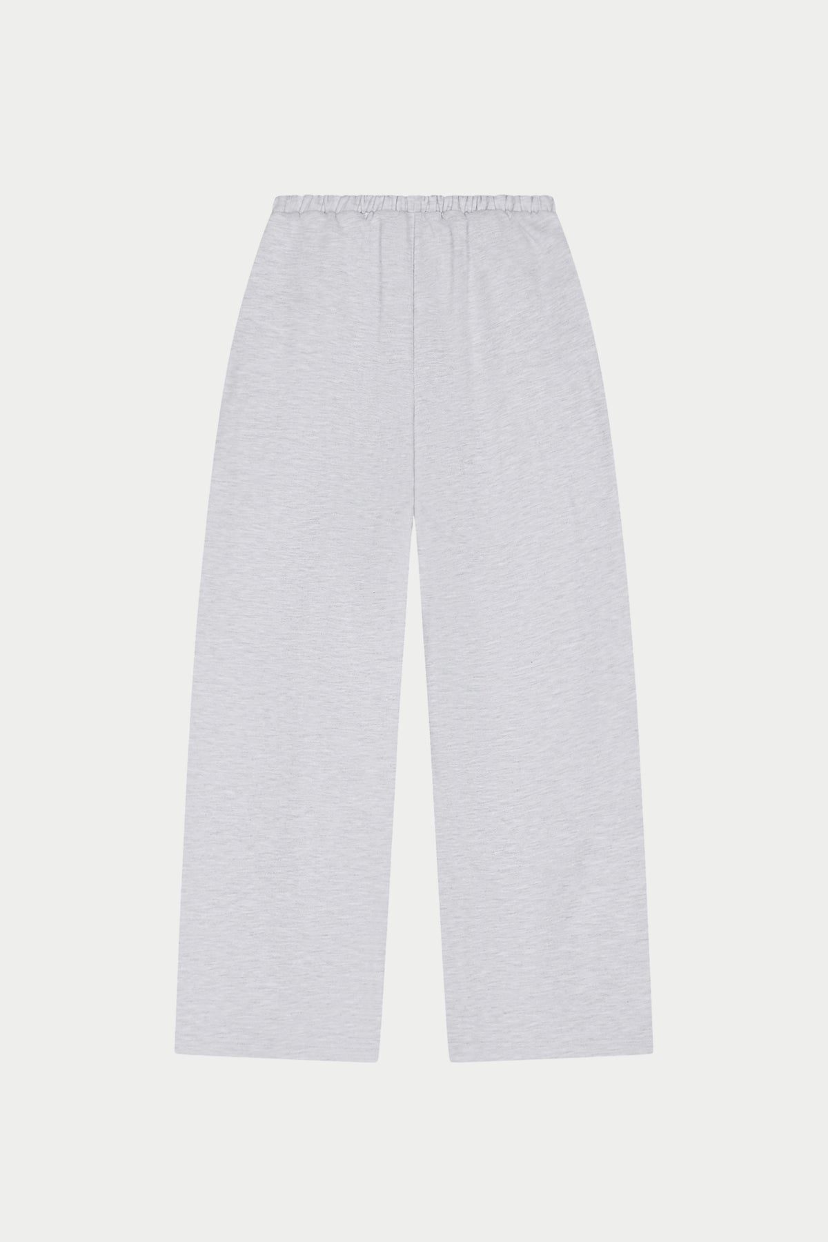 PLEAT DETAIL WIDE LEG JOGGERS - GREY MARL