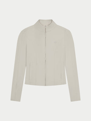 SCULPTING STRETCH ZIP UP JACKET - BONE