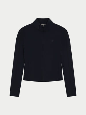 SCULPTING STRETCH ZIP UP JACKET - BLACK