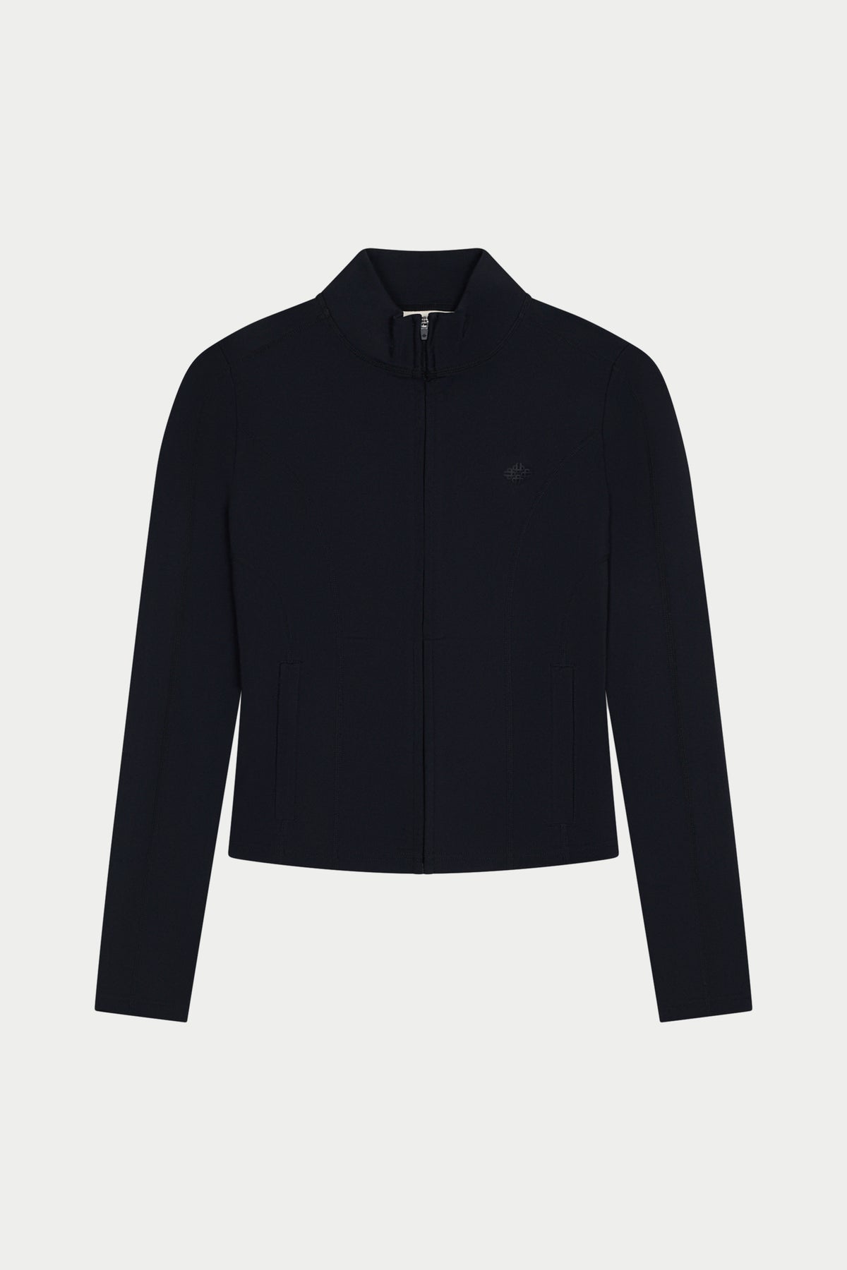 SCULPTING STRETCH ZIP UP JACKET - BLACK