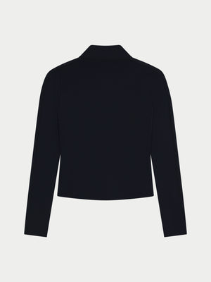 SCULPTING STRETCH ZIP UP JACKET - BLACK