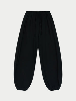 LIGHTWEIGHT BALLOON TROUSERS - BLACK