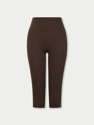 SCULPTING STRETCH CAPRI LEGGINGS - CHOCOLATE