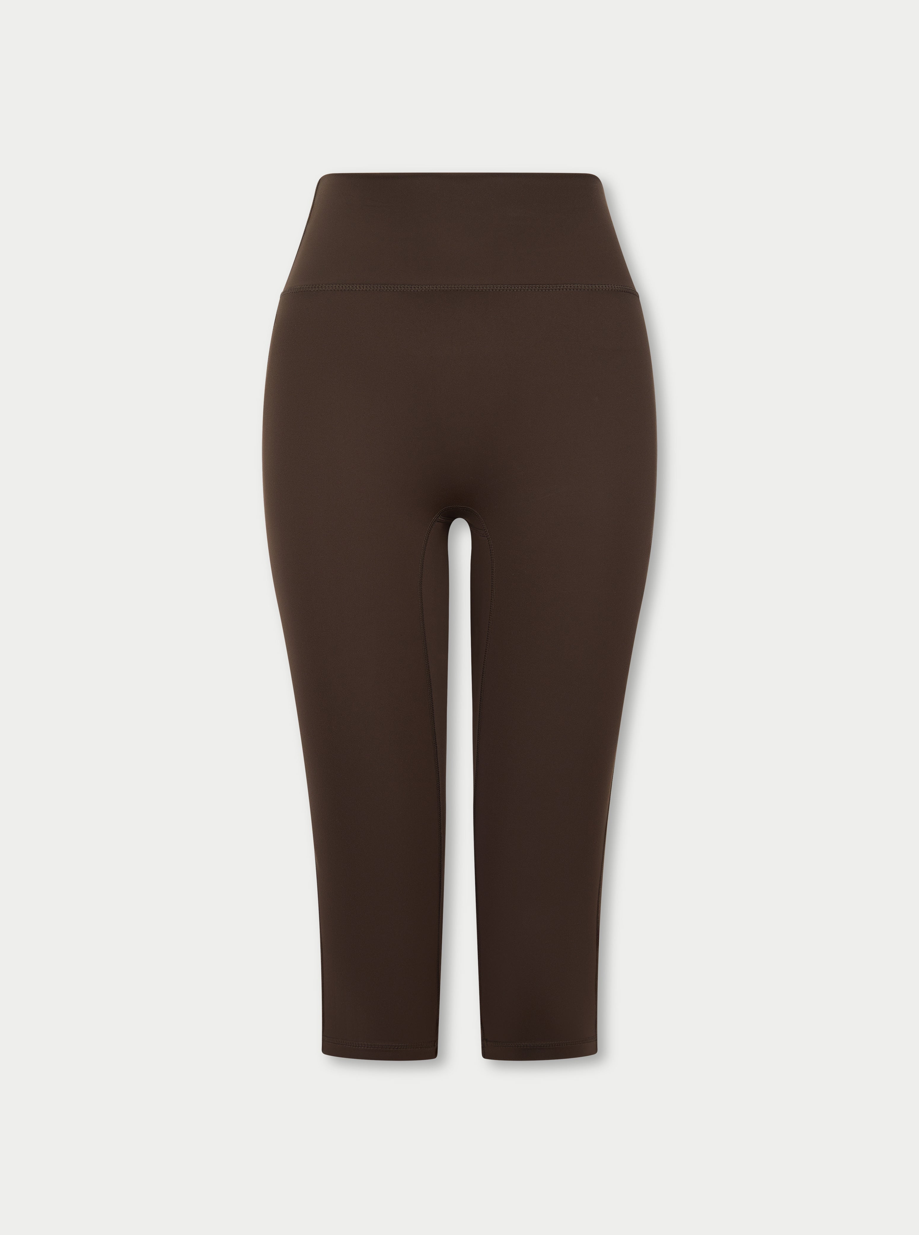 SCULPTING STRETCH CAPRI LEGGINGS - CHOCOLATE