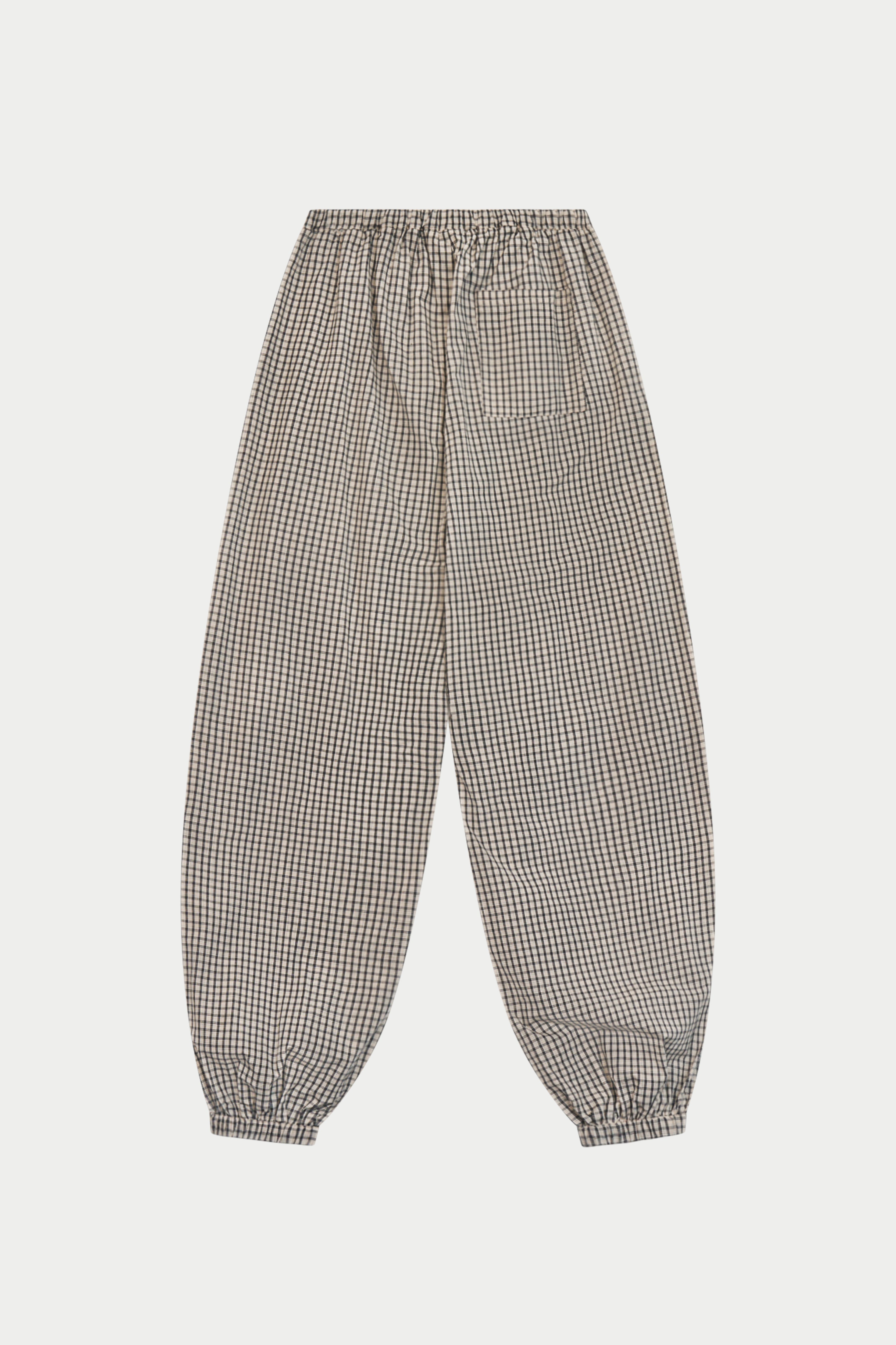 CHECKED BALLOON TROUSERS - OFF WHITE / BLACK