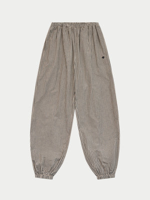 CHECKED BALLOON TROUSERS - OFF WHITE / BLACK