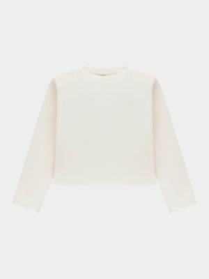 SHOULDER PAD LONG SLEEVE T-SHIRT - OFF WHITE