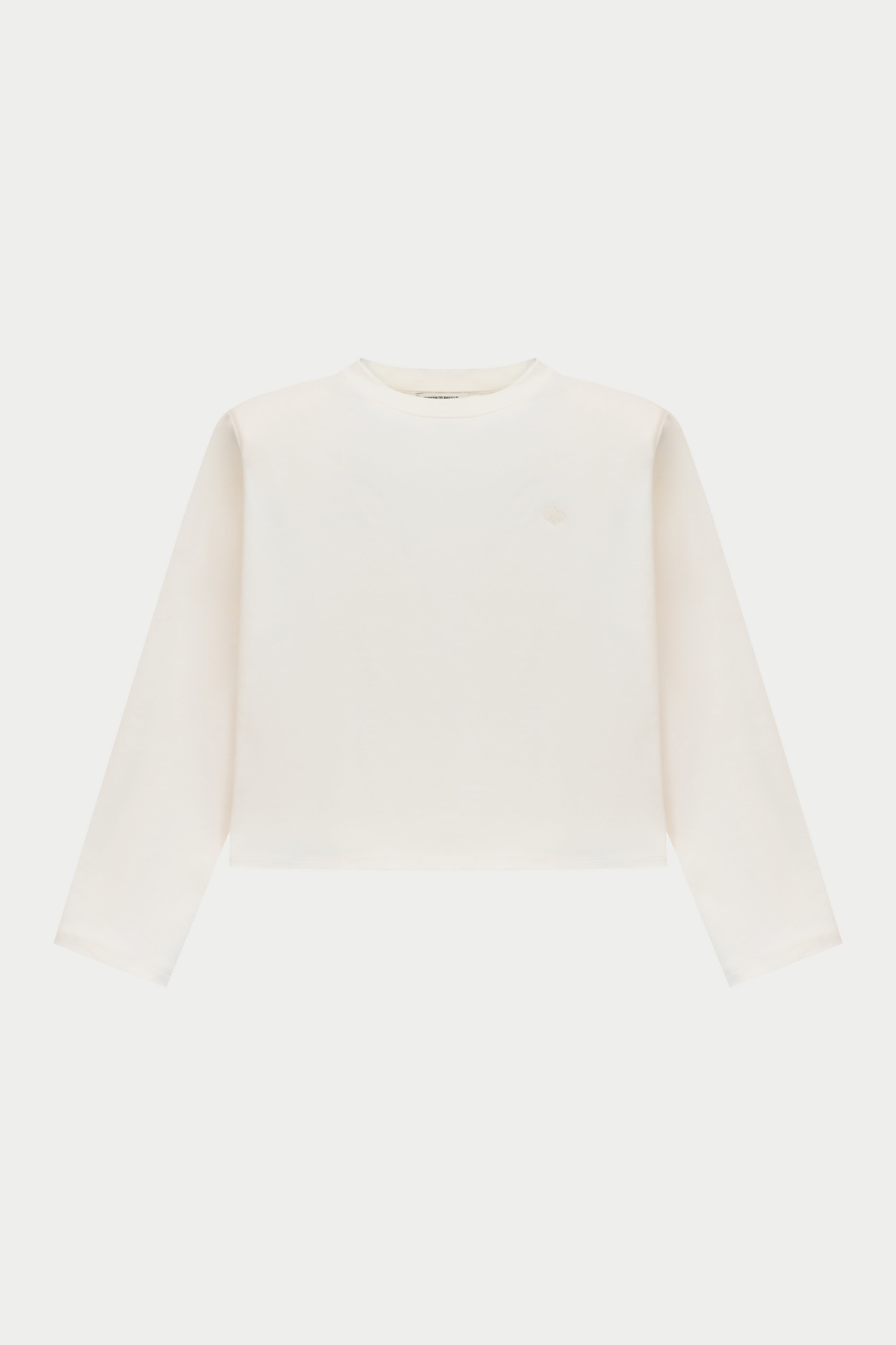 SHOULDER PAD LONG SLEEVE T-SHIRT - OFF WHITE