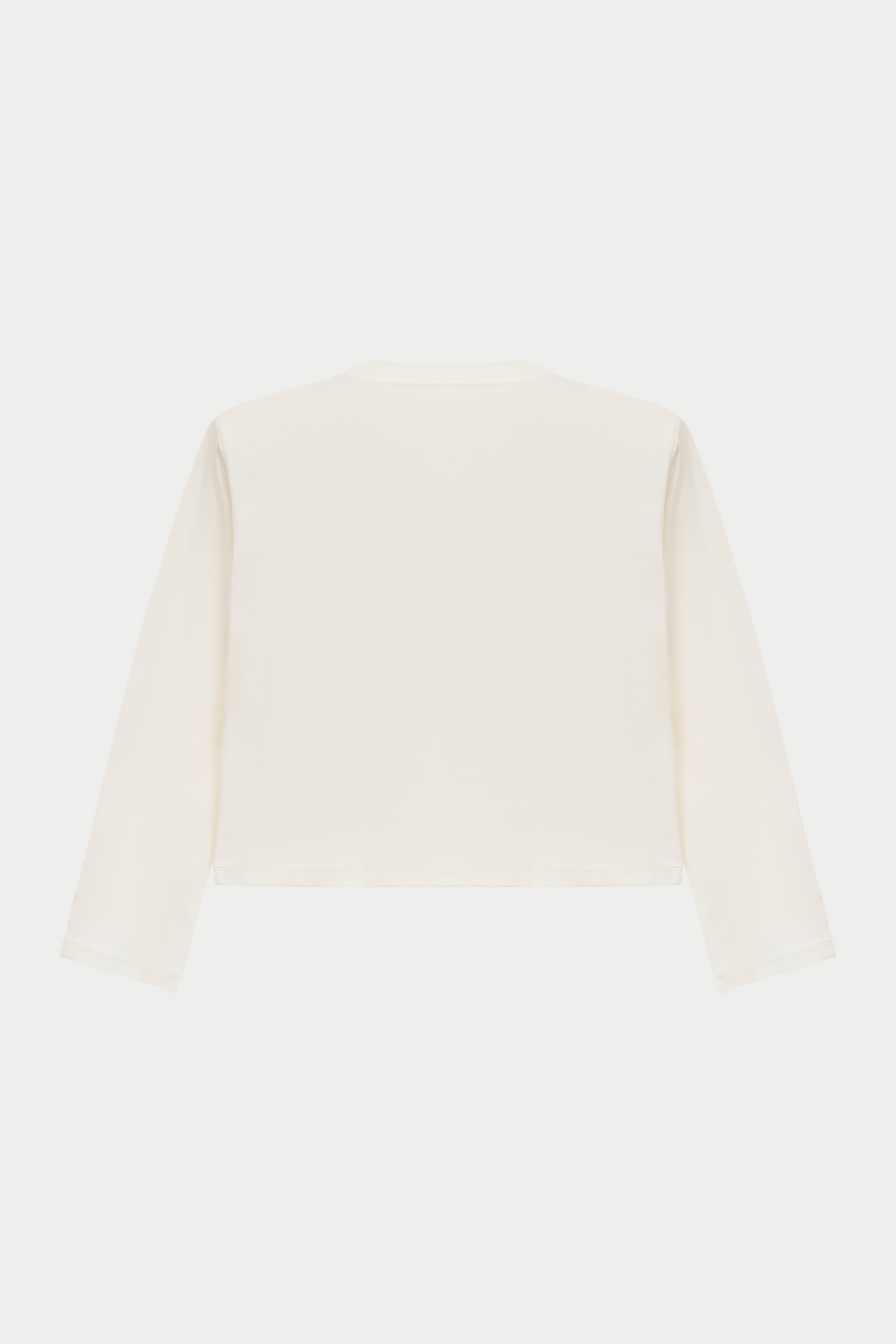 SHOULDER PAD LONG SLEEVE T-SHIRT - OFF WHITE