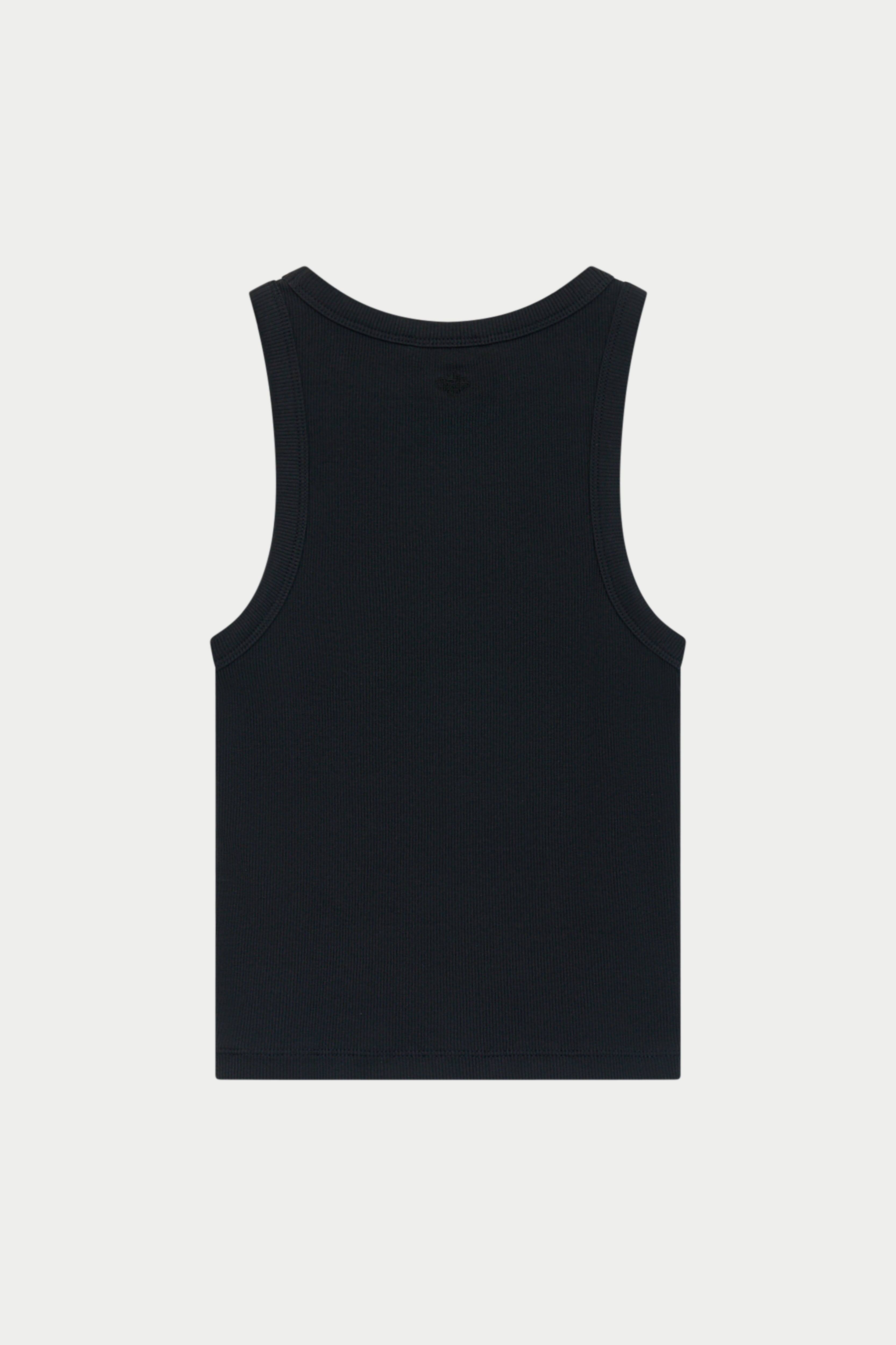MINIMAL EMBLEM RIB VEST - BLACK
