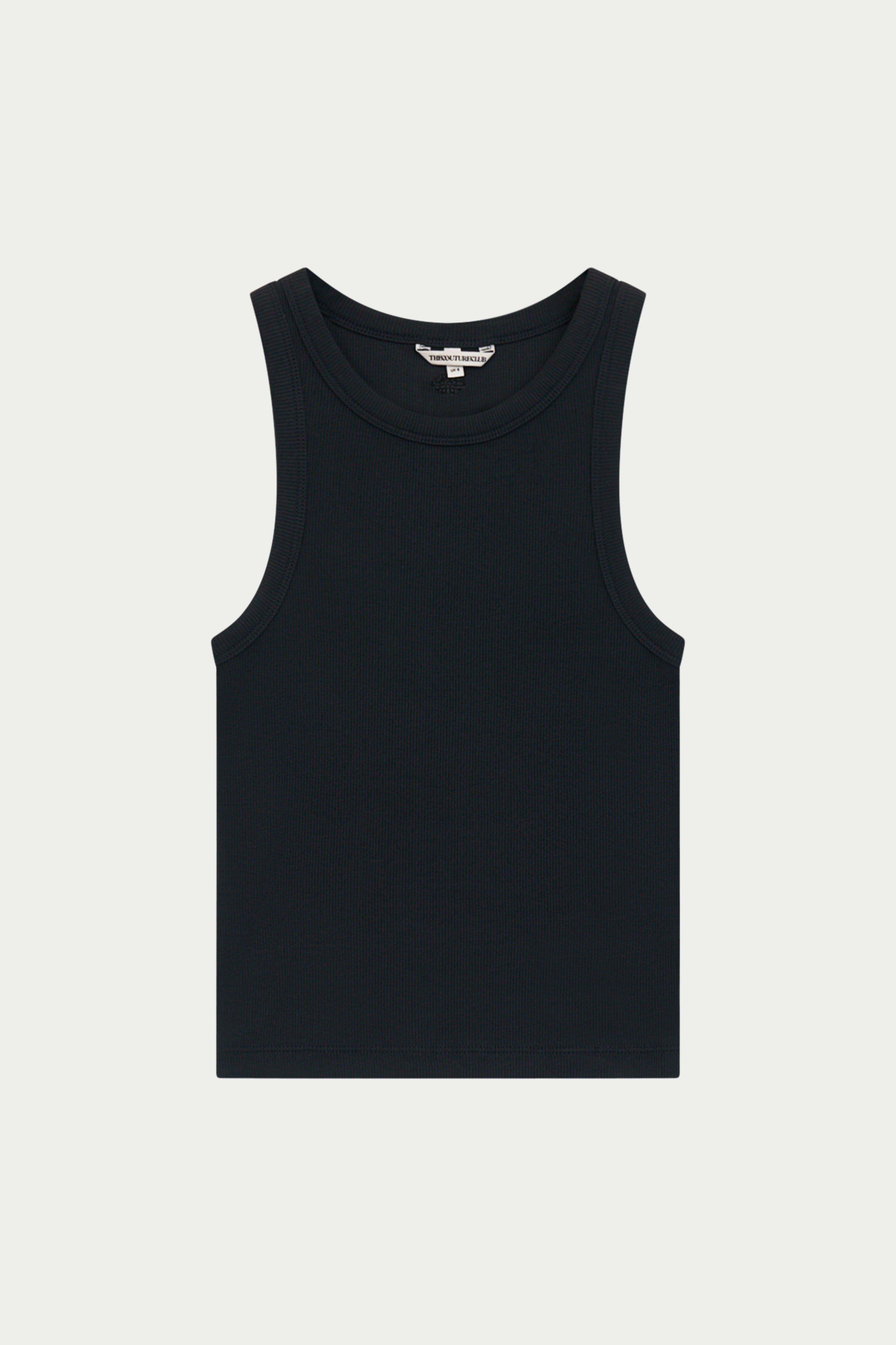 MINIMAL EMBLEM RIB VEST - BLACK