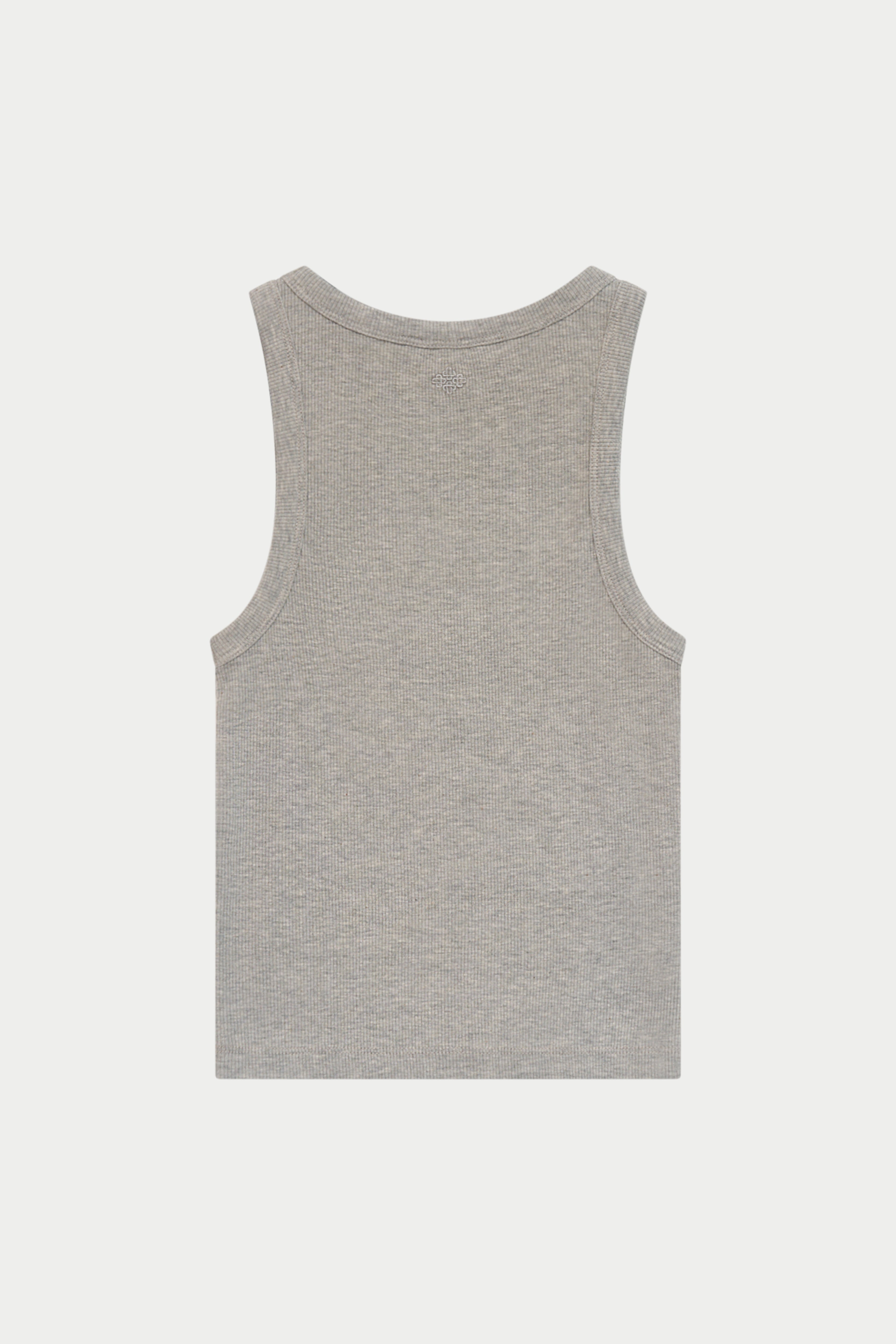 MINIMAL EMBLEM RIB VEST - GREY MARL