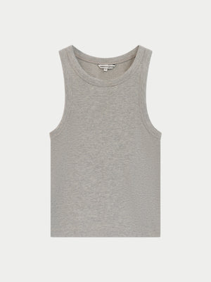 MINIMAL EMBLEM RIB VEST - GREY MARL