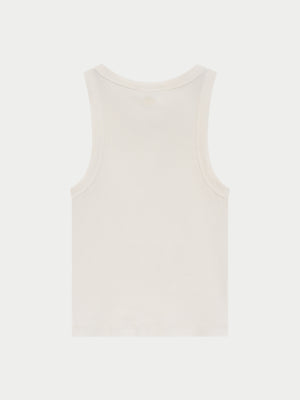 MINIMAL EMBLEM RIB VEST - OFF WHITE