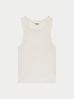 MINIMAL EMBLEM RIB VEST - OFF WHITE