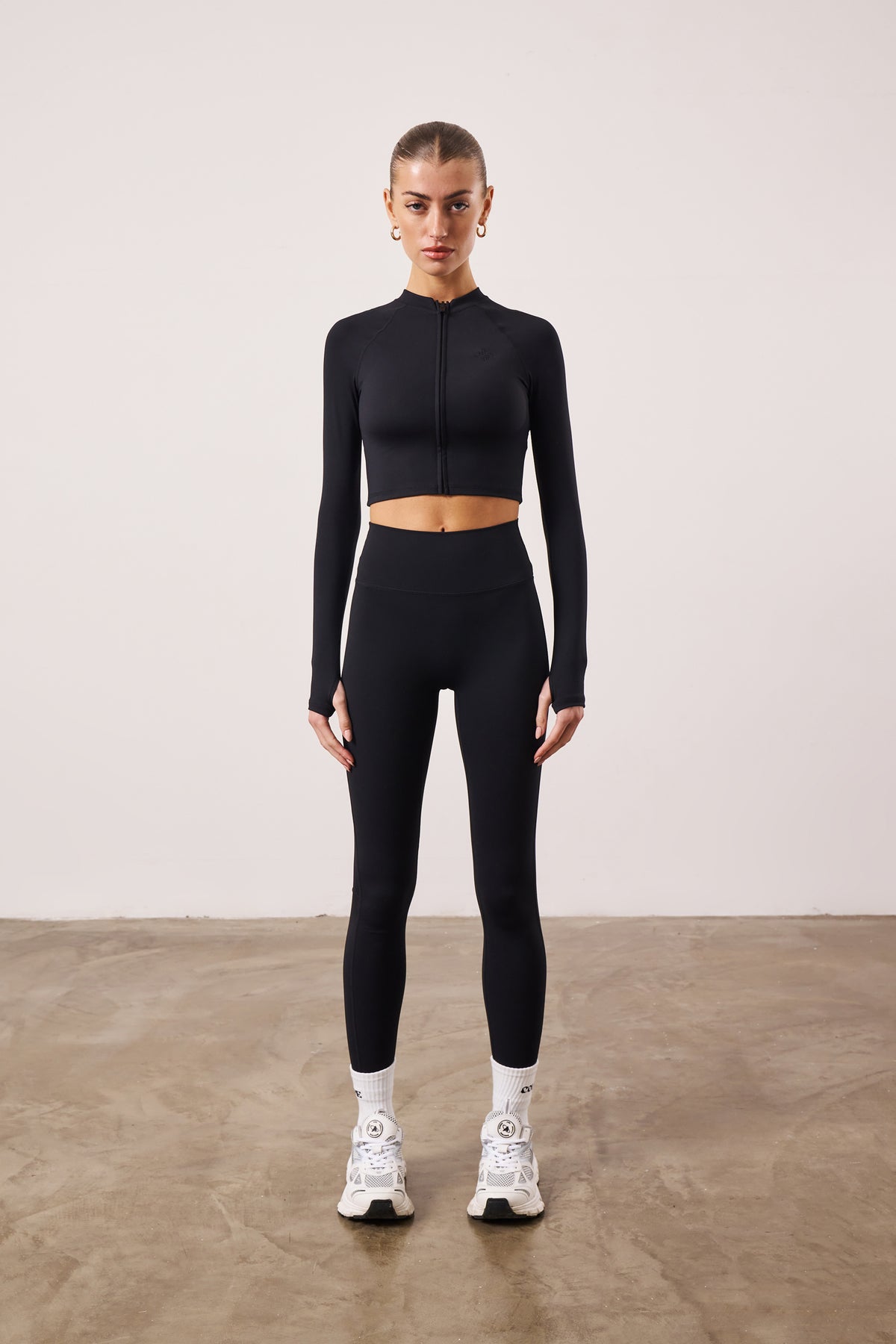 EMBLEM SOFT TOUCH JERSEY LEGGINGS - BLACK – The Couture Club
