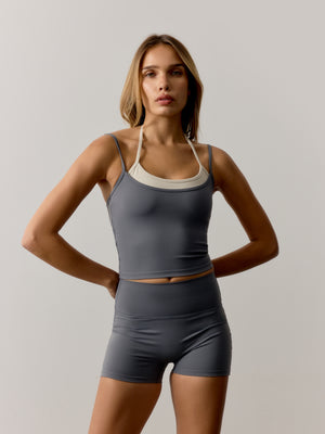 SCULPTING STRETCH DOUBLE LAYER SPORTS BRA - GRAPHITE