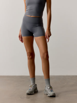 SCULPTING STRETCH MINI SHORTS - GRAPHITE