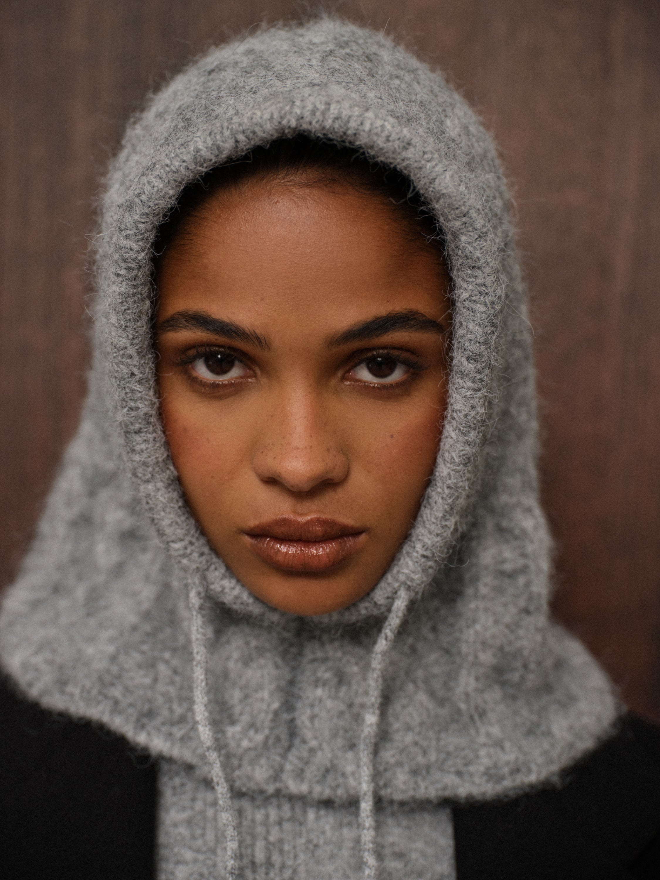 KNITTED SNOOD - GREY – The Couture Club