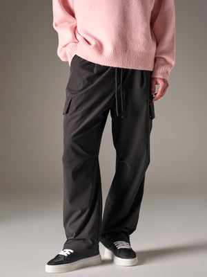TECHNICAL WIDE LEG TROUSERS - BLACK