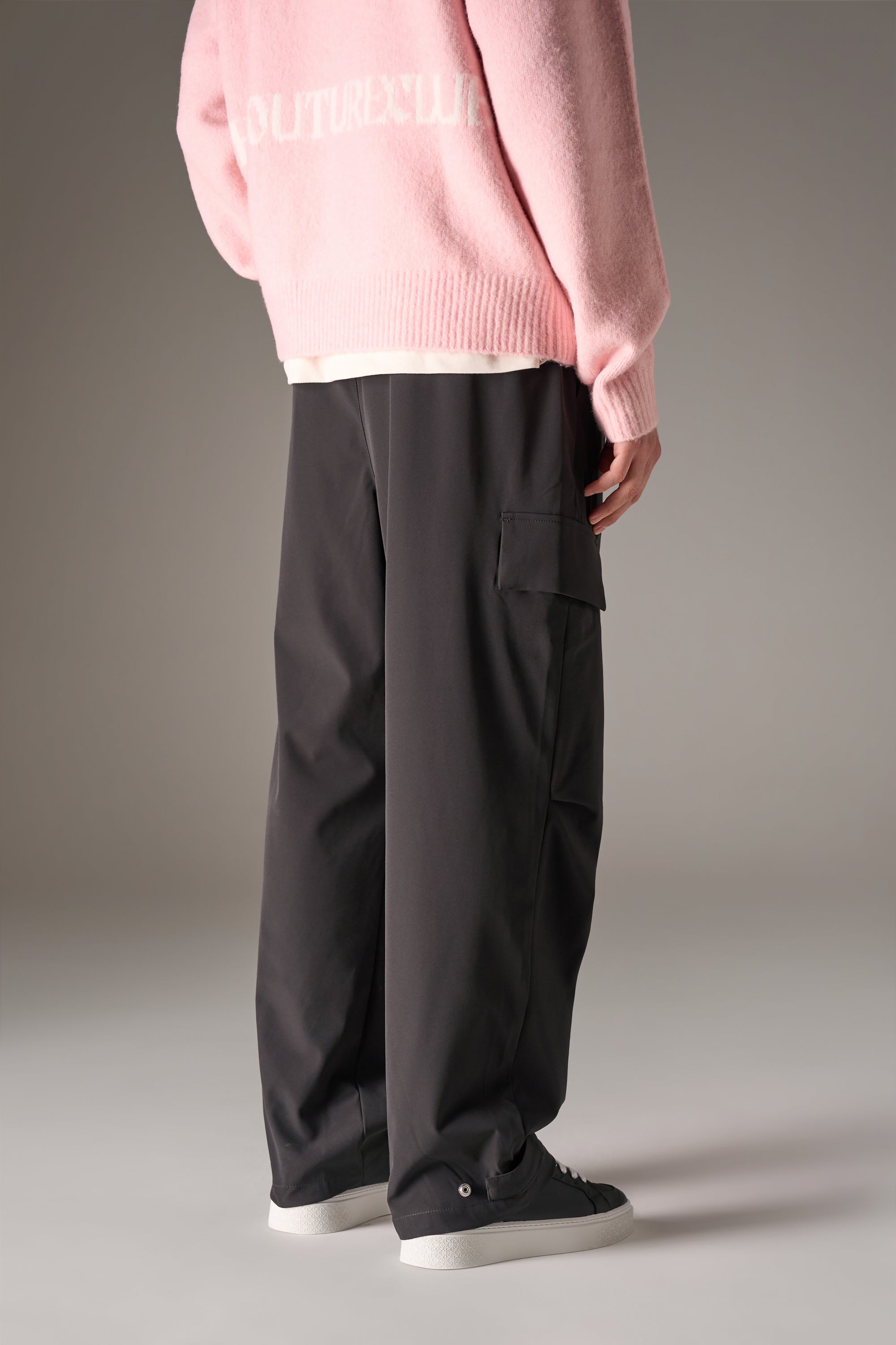 TECHNICAL WIDE LEG TROUSERS - BLACK