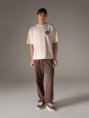 APPLIQUE MONOGRAM EMBLEM T-SHIRT - OFF WHITE