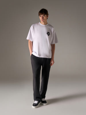 APPLIQUE MONOGRAM EMBLEM T-SHIRT - WHITE