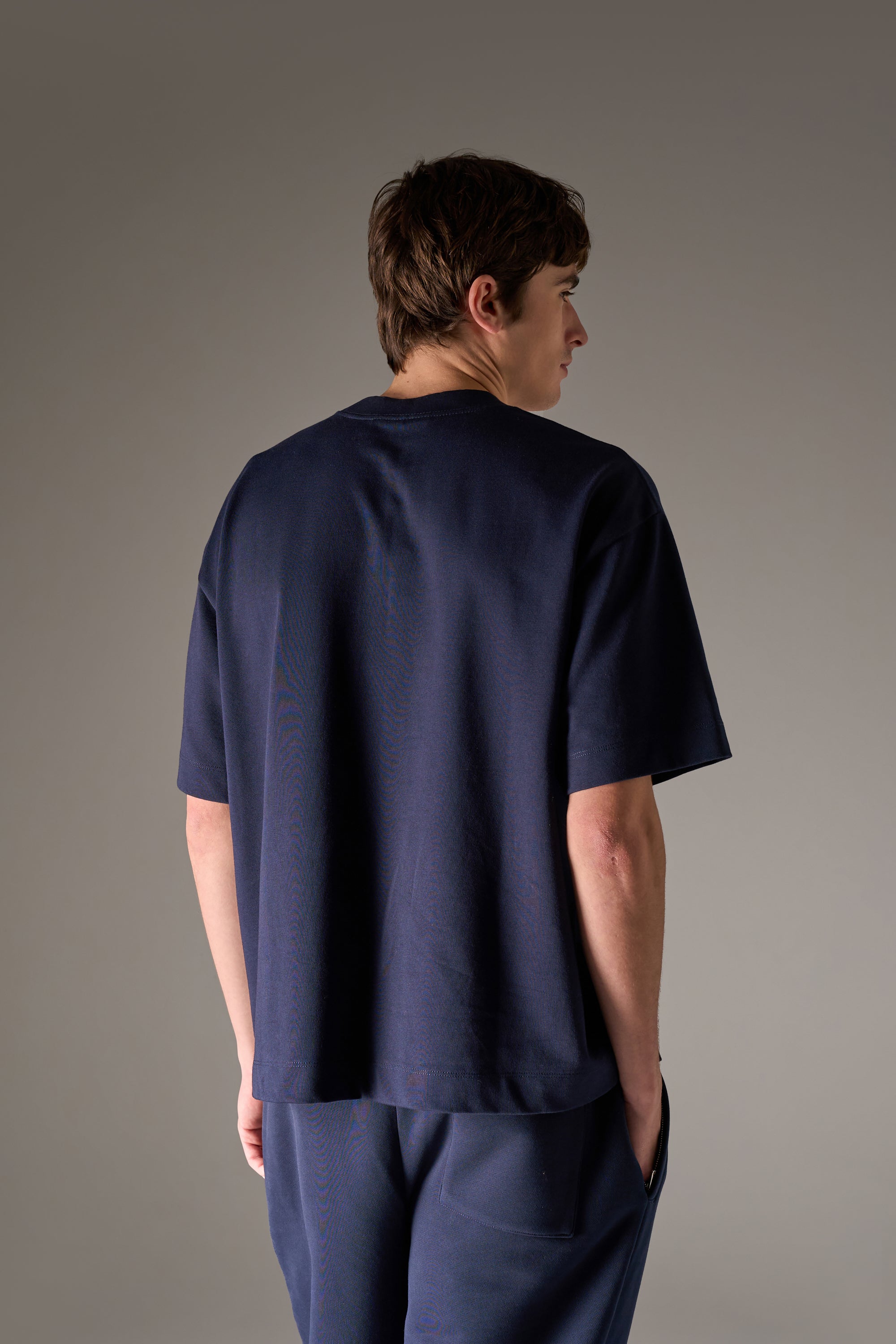 APPLIQUE MONOGRAM EMBLEM T-SHIRT - NAVY