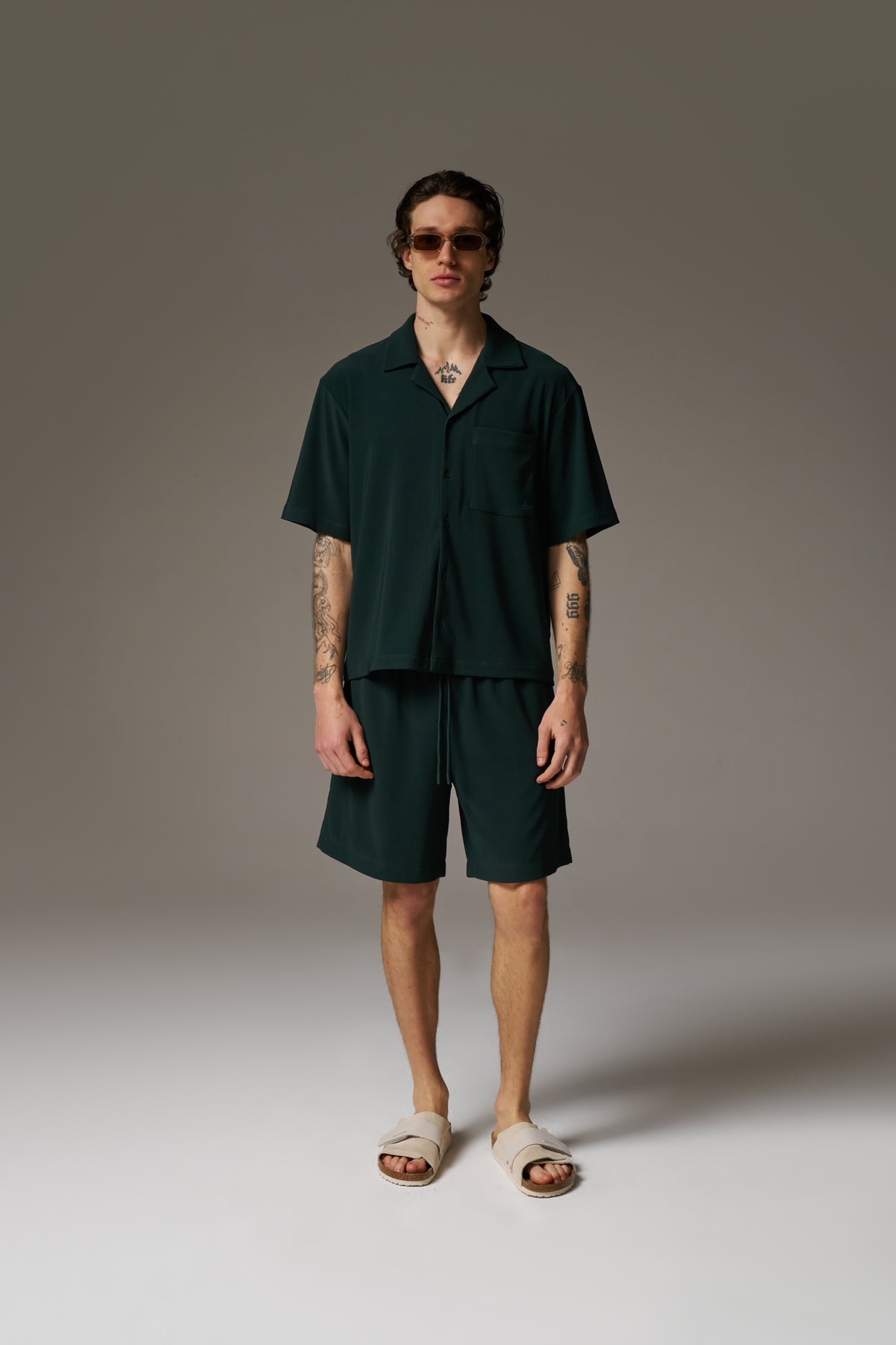 RIBBED SHORTS - GREEN