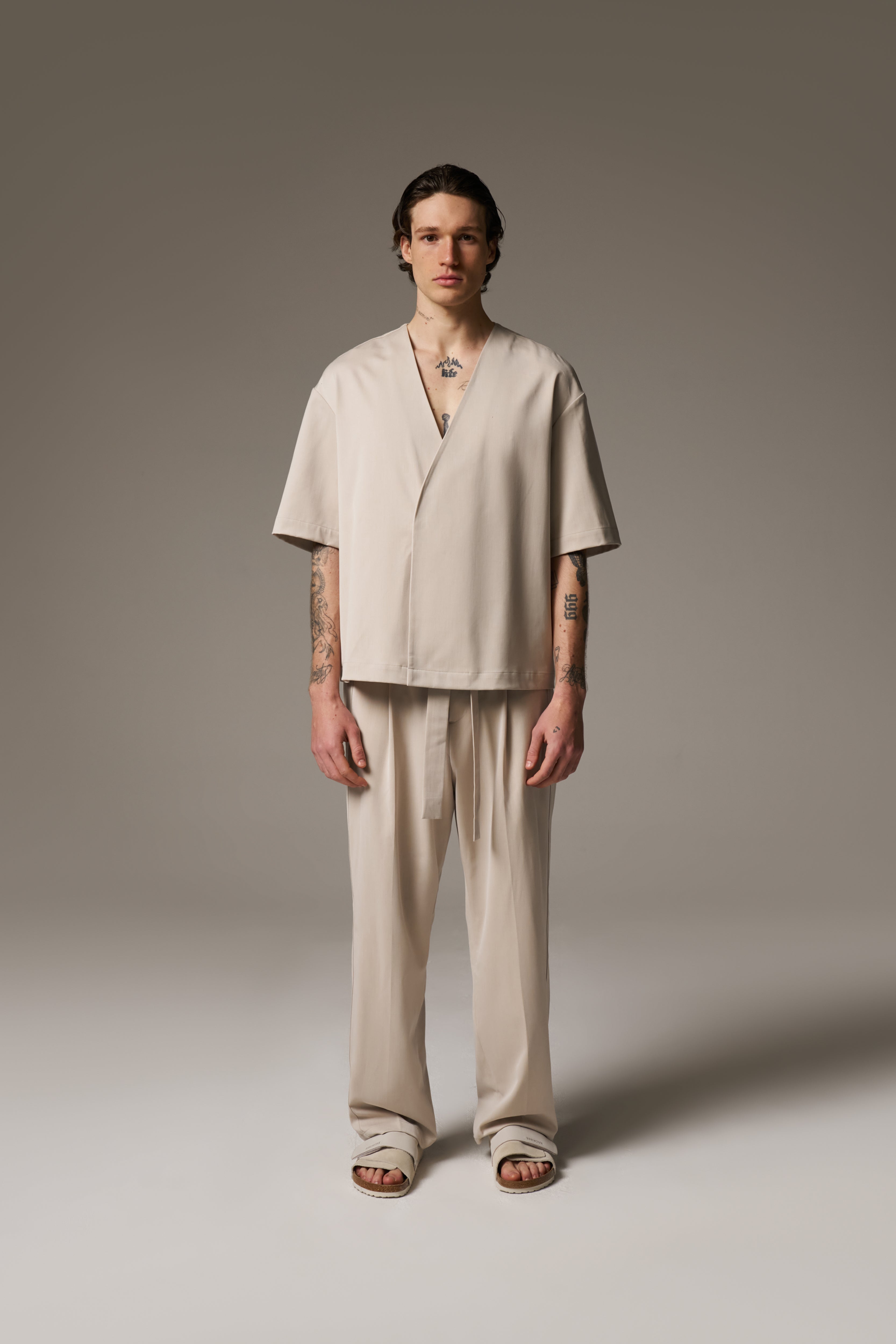 SMART WOVEN SHIRT - STONE
